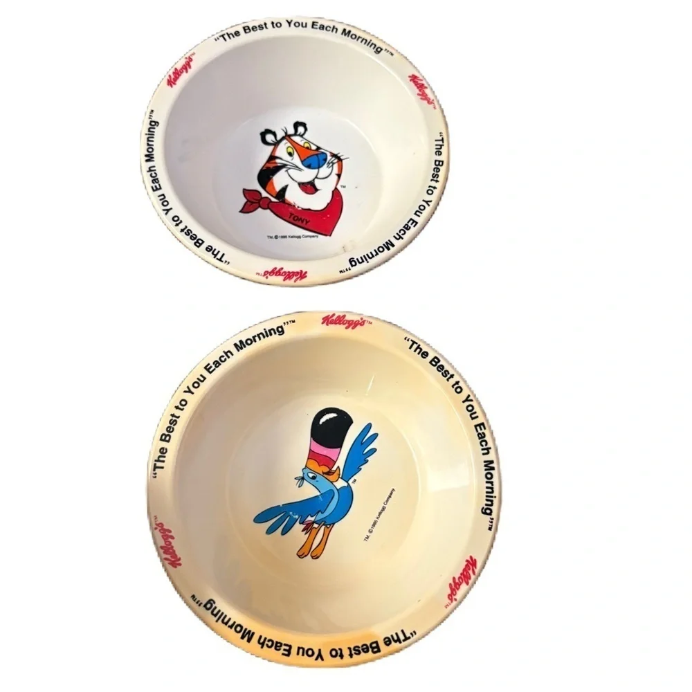 Vintage Kellogg's Character Bowl Bundle Fruit Loops Rice Krispies Frosted